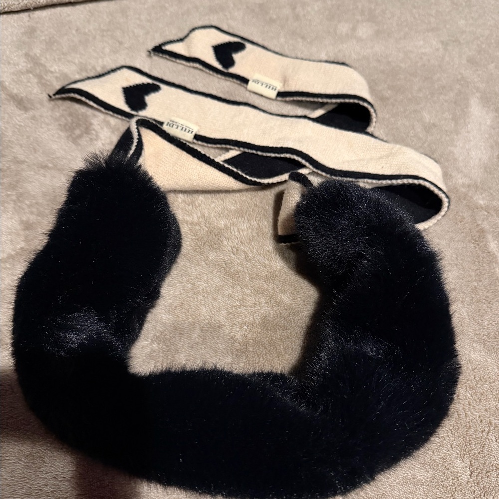 Chic Black and Cream Fur Hairband